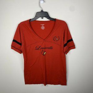 Pro Edge Womens XL Red Louisville Cardinals Short Sleeve Shirt